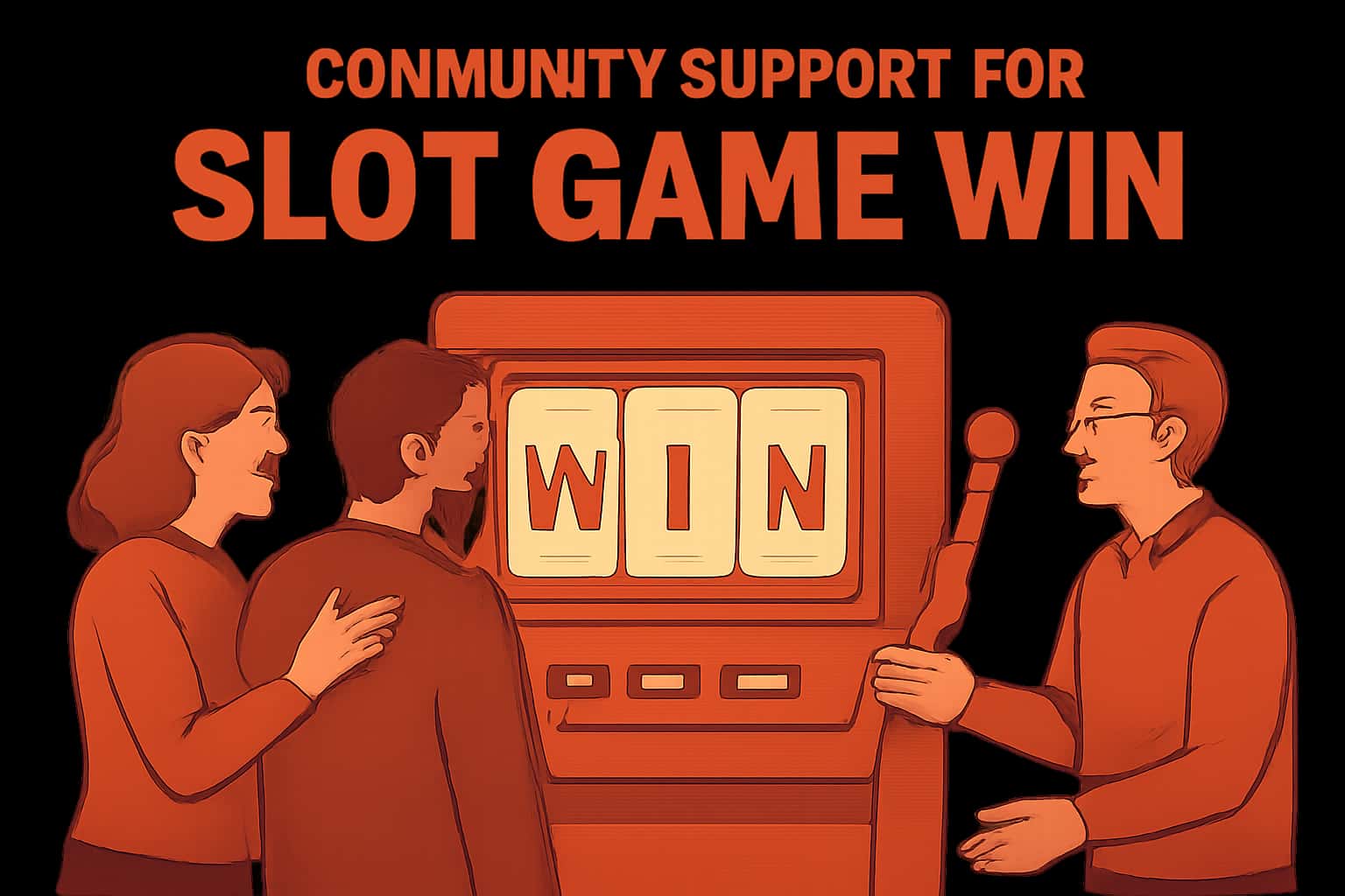 A visually appealing 3D representation of community support for Slot Game Win.