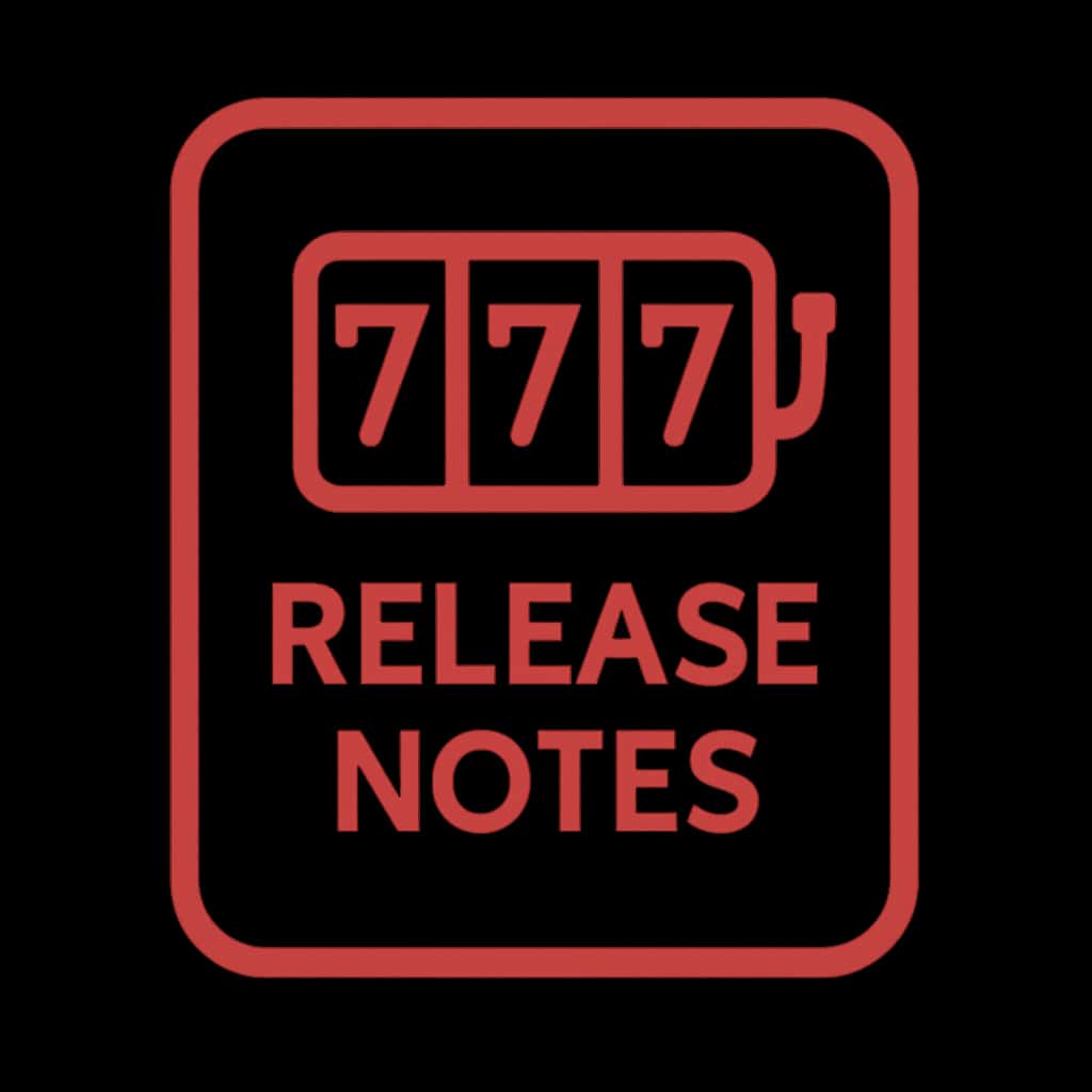 A professional badge representing Slot Game Win Release Notes.