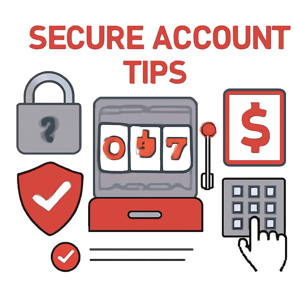 A diagram illustrating essential secure account tips for Slot Game Win.