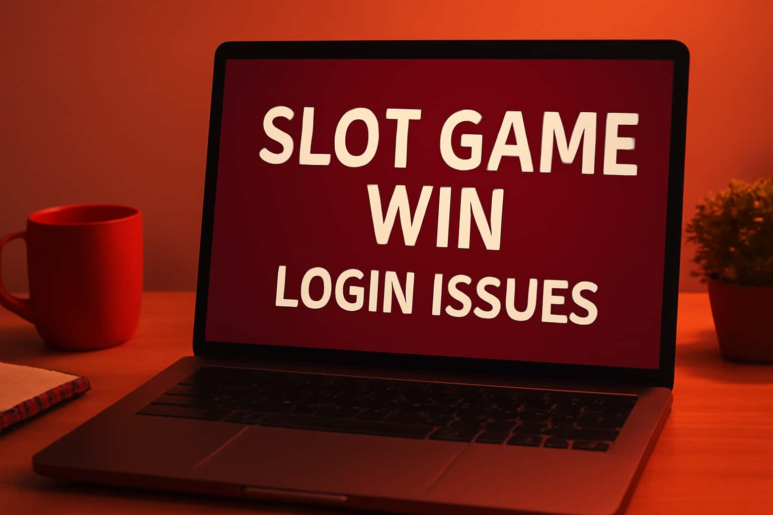 A high-tech illustration depicting Slot Game Win Login Issues in a neutral context with clear text.